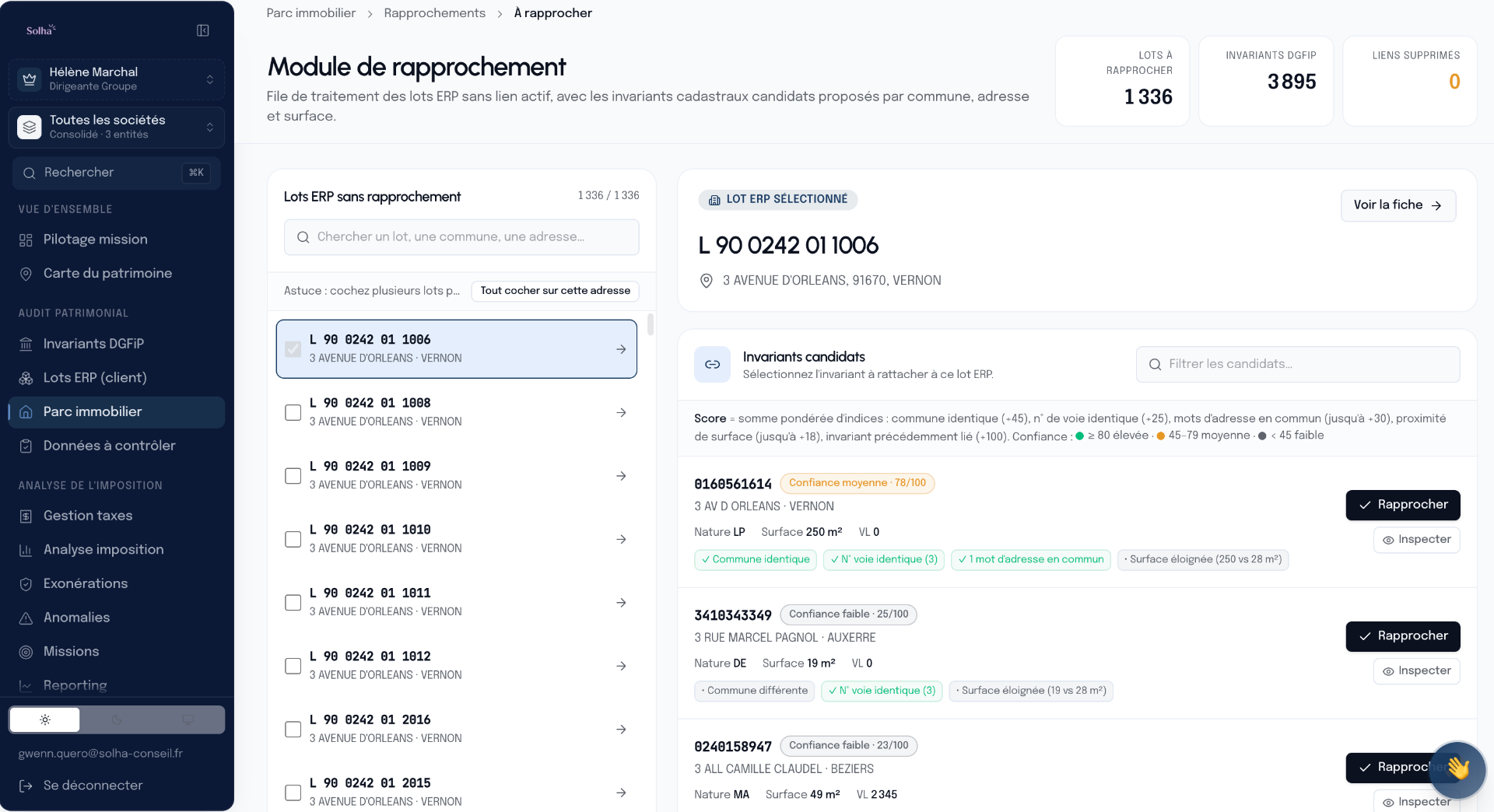 Solha — Module de rapprochement