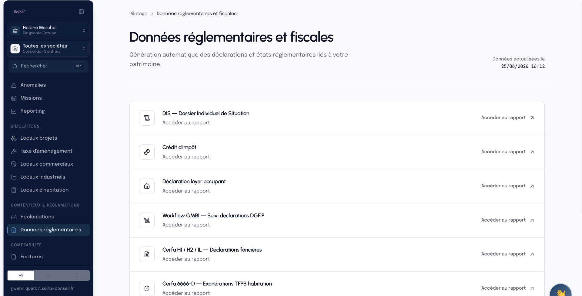 Solha — Données réglementaires & fiscales